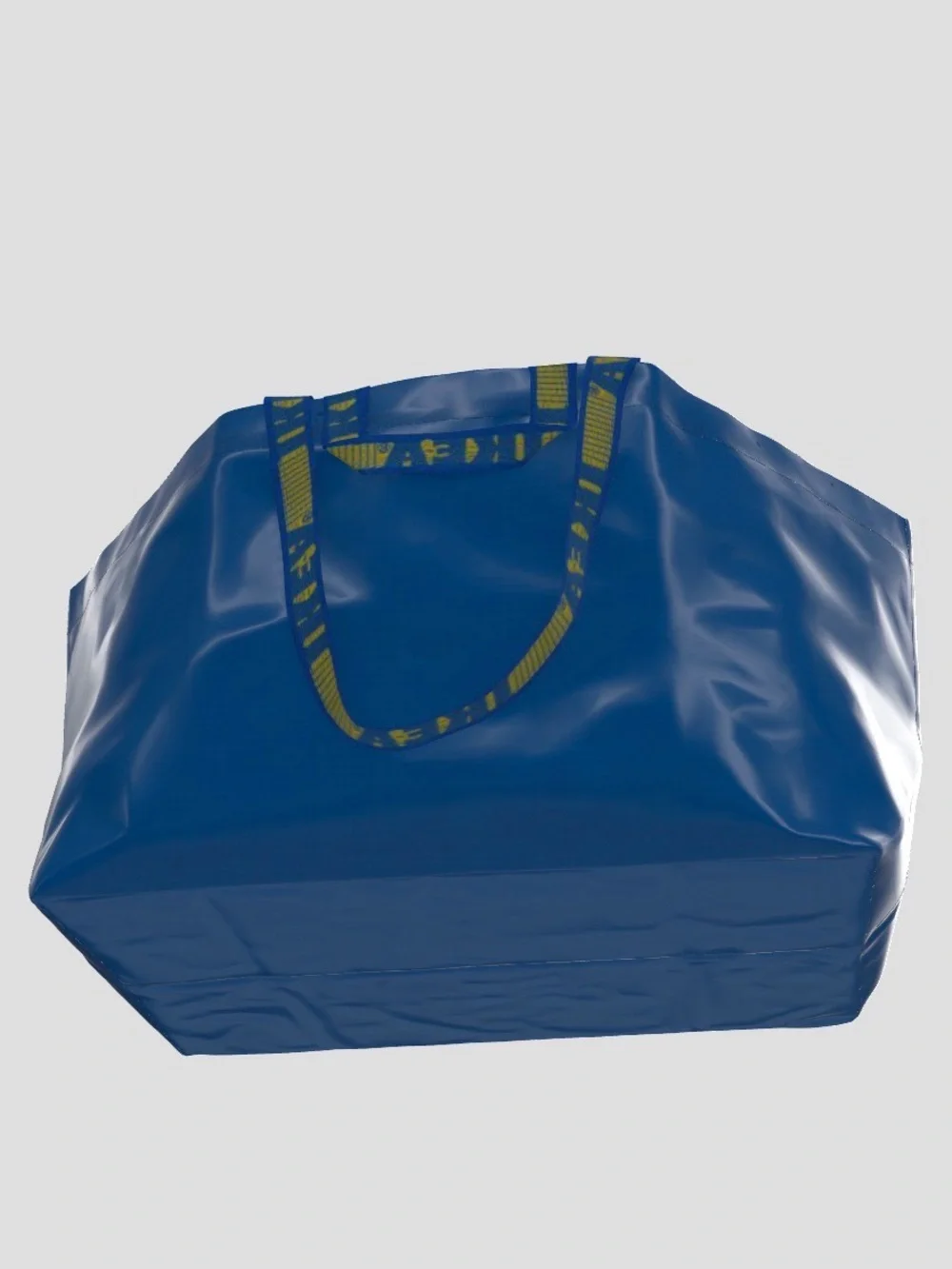 IKEA Bright Blue FRAKTA Reusable Tote Bag with Yellow Logo Straps
